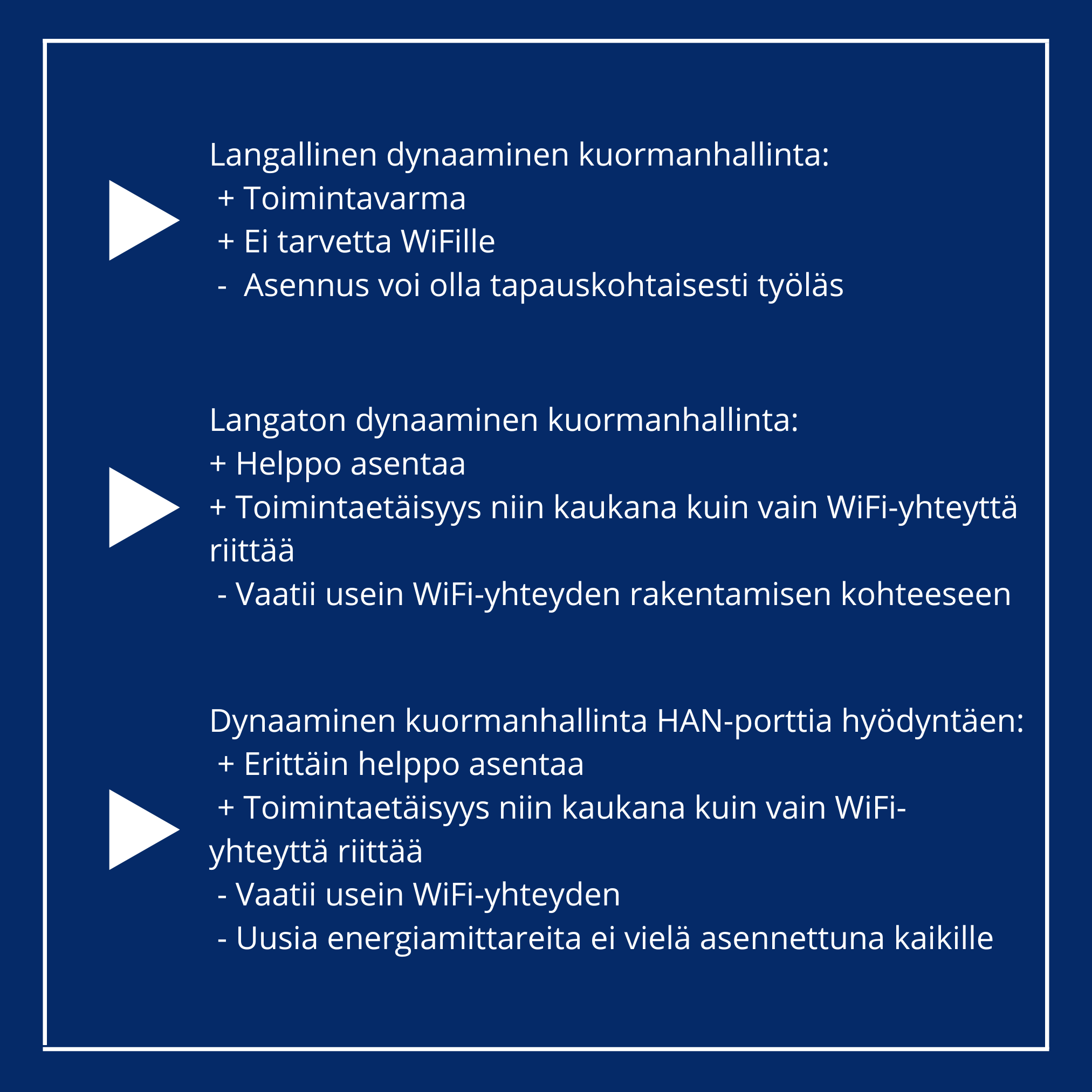 Dynaaminen kuormanhallinta yhteenveto