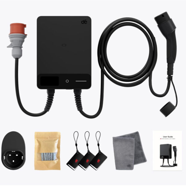 Sähköauton latausasema dé basic 11kW, Voimavirta, Type2-kaapeli, RFID - Image 2