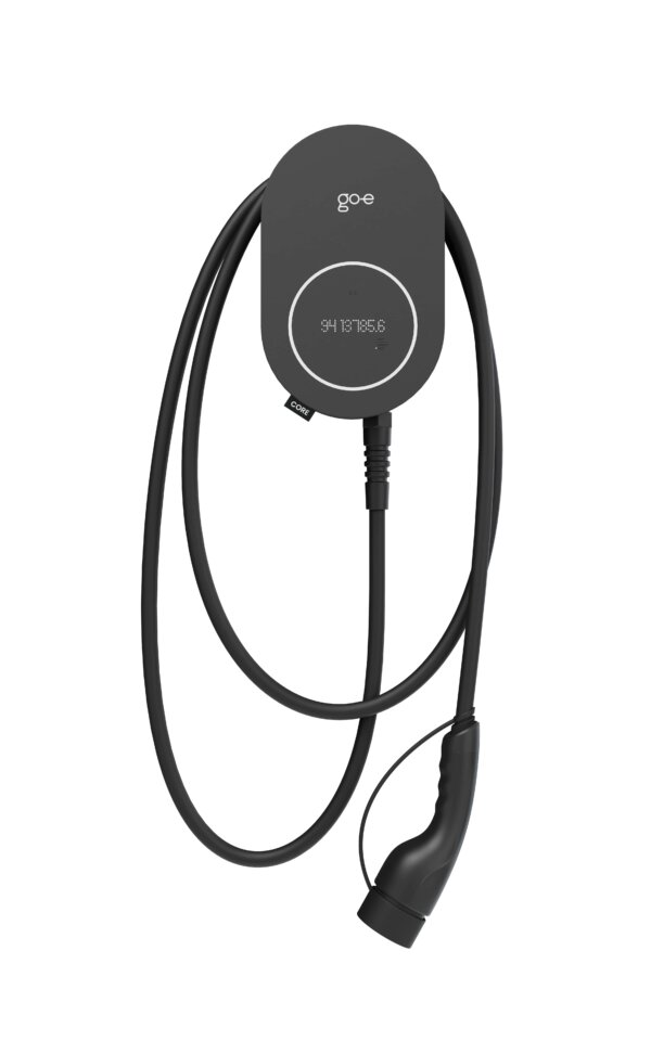 Sähköauton latausasema go-e Charger CORE 11/22kW, 4G/WiFi, Pörssisähkö, Aurinkosähkö, Kuormanhallinta, 6m Type2-kaapeli