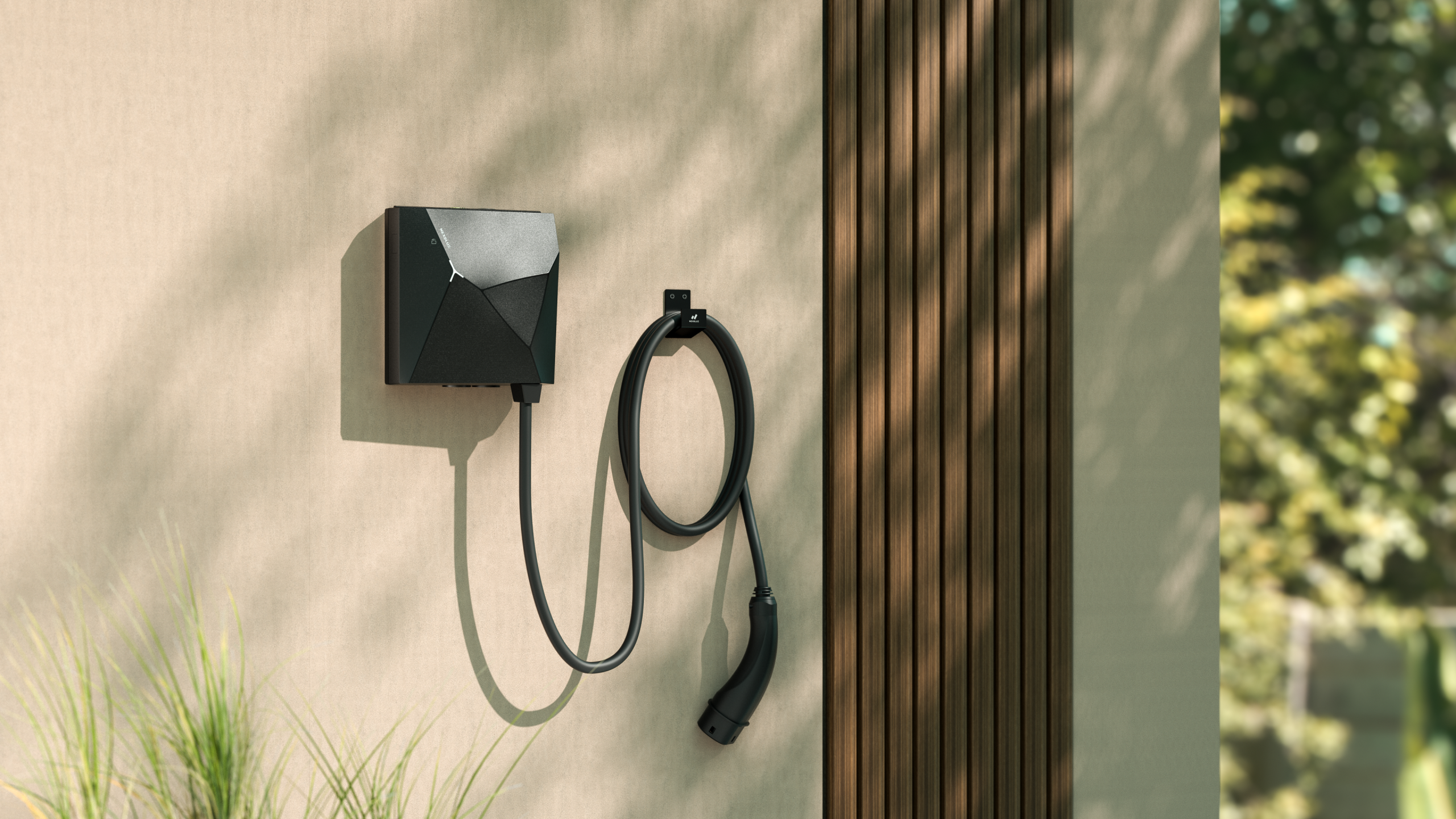 Sähköauton latausasema NexBlue Edge 2 T2C 11/22kW, pörssisähkö, aurinkosähkö, 7,5m kaapeli asennettuna Sähköauton latausasema NexBlue Edge 2 T2C 11/22kW, pörssisähkö, aurinkosähkö, 7,5m kaapeli asennettuna